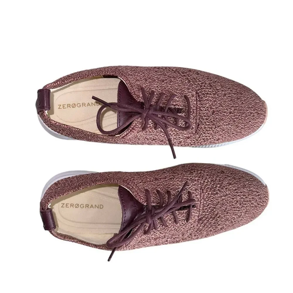 Cole Haan Women's Burgundy Textile Sneakers Round Toe Lace up Shoes Size 6